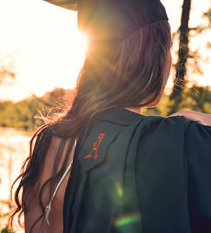 A graduate in a cap and gown