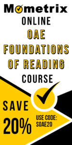 20% off coupon for the OAE Foundations of Reading online course.