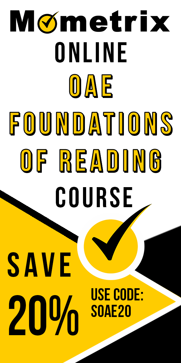 Click here for 20% off of Mometrix OAE Foundations of Reading online course. Use code: SOAE20