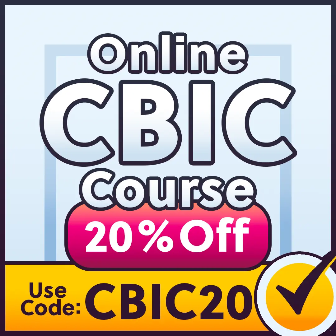 20% off coupon for the CBIC online course.