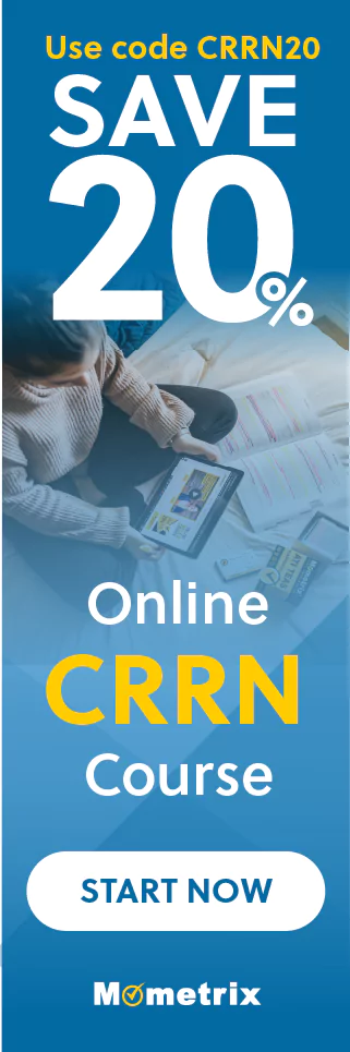 Click here for 20% off of Mometrix CRRN online course. Use code: CRRN20