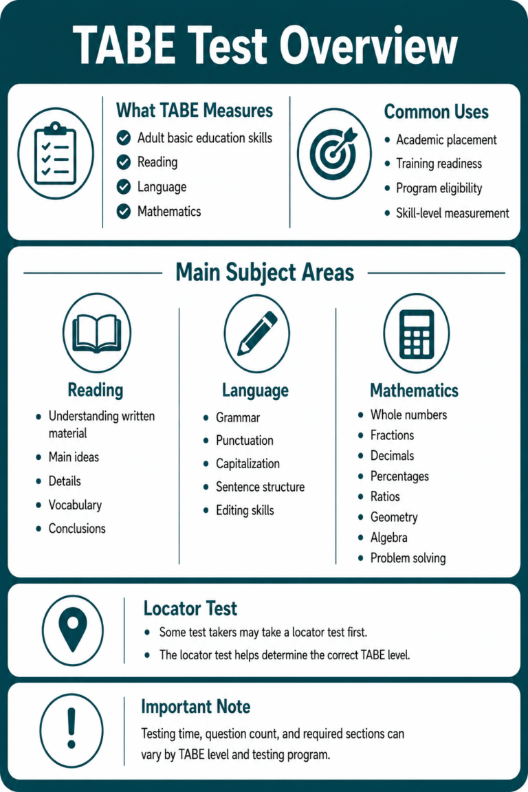 TABE Study Guide | Free TABE Practice Test